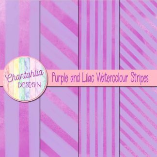 Free purple and lilac watercolour stripes digital papers