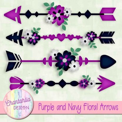 Free purple and navy floral arrows
