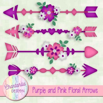 Free purple and pink floral arrows