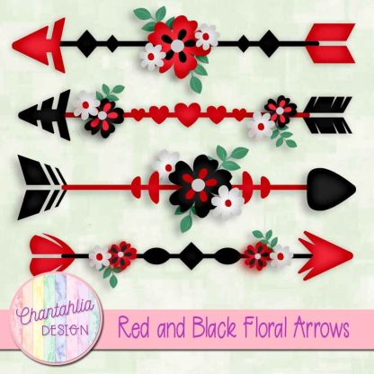Free red and black floral arrows