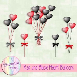 Free red and black heart balloons
