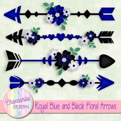 Free royal blue and black floral arrows