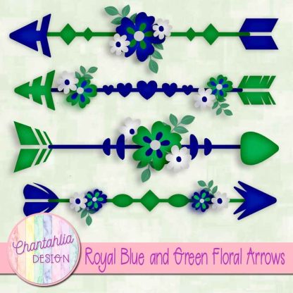 Free royal blue and green floral arrows