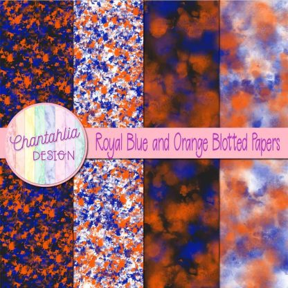 Free royal blue and orange blotted papers