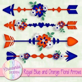 Free royal blue and orange floral arrows