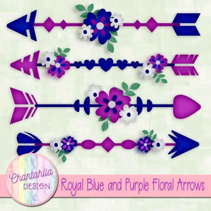 Free royal blue and purple floral arrows