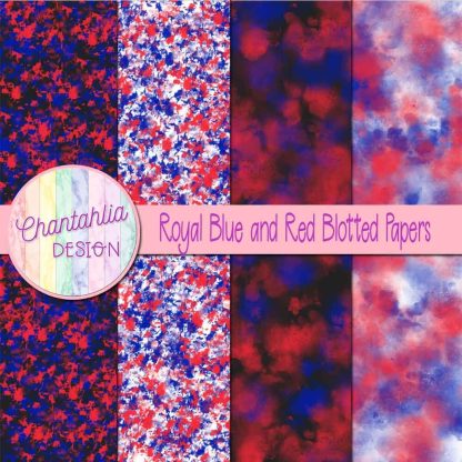Free royal blue and red blotted papers