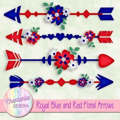 Free royal blue and red floral arrows