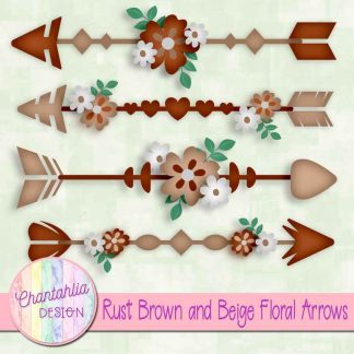 Free rust brown and beige floral arrows