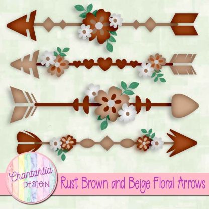 Free rust brown and beige floral arrows