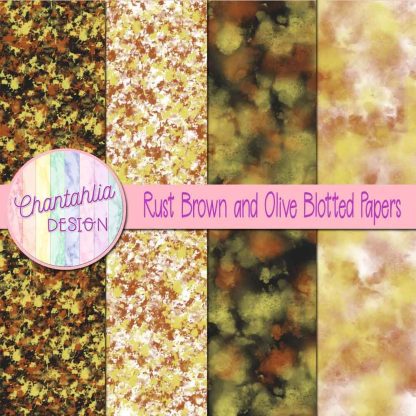 Free rust brown and olive blotted papers