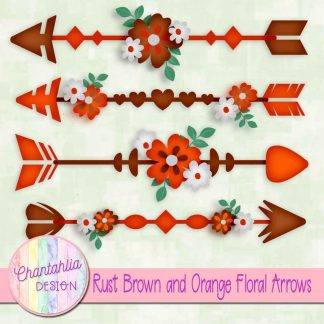 Free rust brown and orange floral arrows