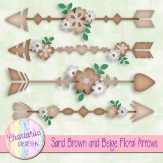 Free sand brown and beige floral arrows