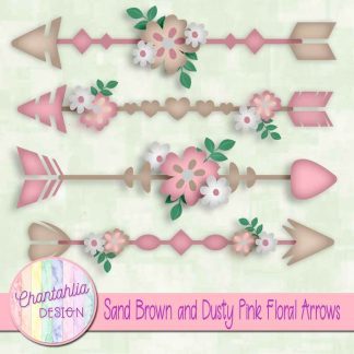 Free sand brown and dusty pink floral arrows