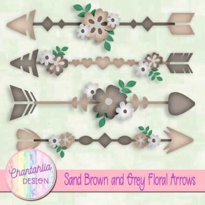 Free sand brown and grey floral arrows