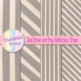 Free sand brown and grey watercolour stripes digital papers