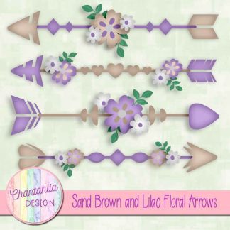Free sand brown and lilac floral arrows