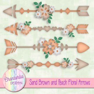 Free sand brown and peach floral arrows