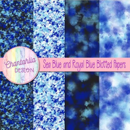 Free sea blue and royal blue blotted papers