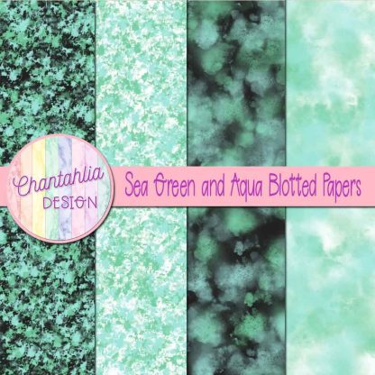 Free sea green and aqua blotted papers