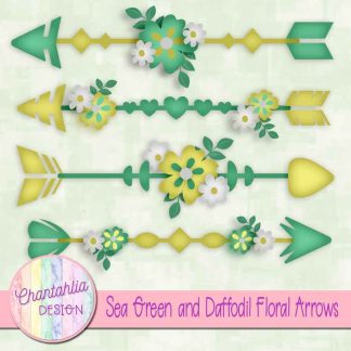 Free sea green and daffodil floral arrows