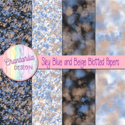 Free sky blue and beige blotted papers