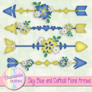 Free sky blue and daffodil floral arrows