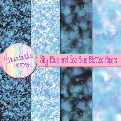 Free sky blue and sea blue blotted papers