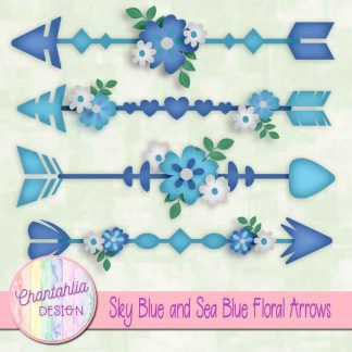 Free sky blue and sea blue floral arrows