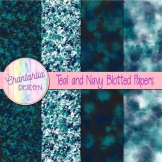 Free teal and navy blotted papers