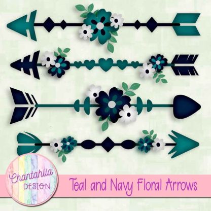 Free teal and navy floral arrows