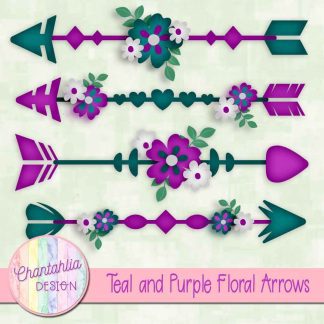 Free teal and purple floral arrows