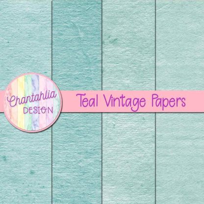 Free teal vintage digital papers