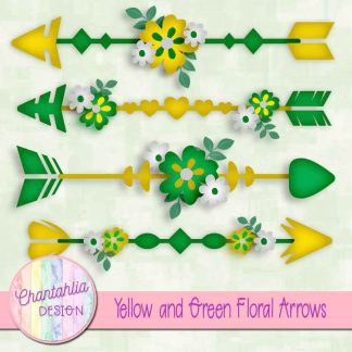 Free yellow and green floral arrows