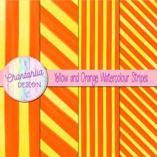 Free yellow and orange watercolour stripes digital papers