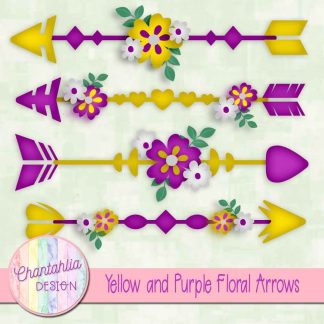 Free yellow and purple floral arrows