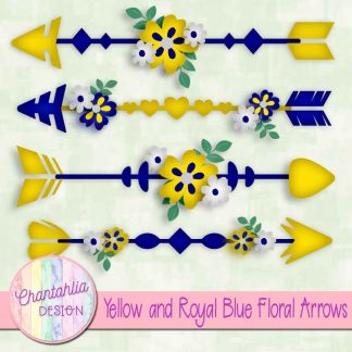 Free yellow and royal blue floral arrows