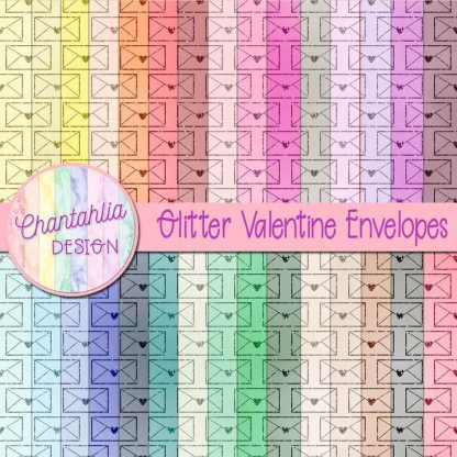 free digital paper backgrounds featuring a valentine envelopes design