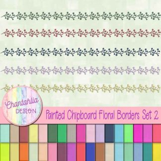 Instantly download free floral borders in a painted chipboard style