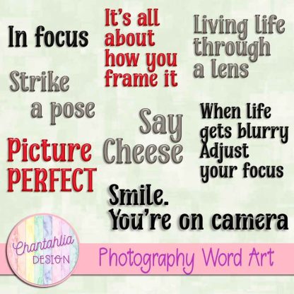 Free word art in a Photography theme