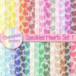 free digital paper backgrounds featuring a speckled hearts design