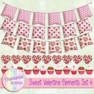 Free design elements in a Sweet Valentine theme
