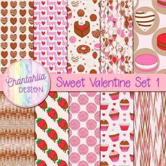 Free digital papers in a Sweet Valentine theme
