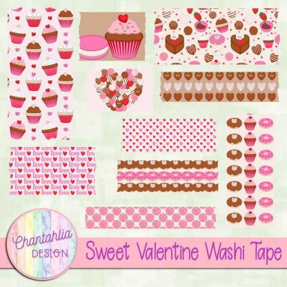 Free washi tape in a Sweet Valentine theme.