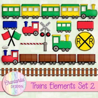 Free design elements in a Trains theme