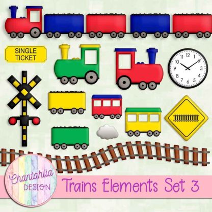 Free design elements in a Trains theme