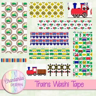 Free washi tape in a Trains theme