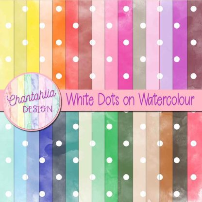 free digital paper backgrounds featuring a white dots on watercolour design.