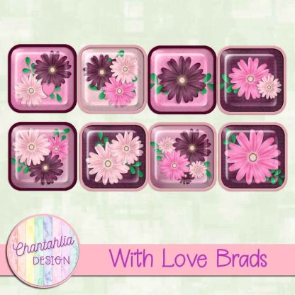Free brads in a With Love theme