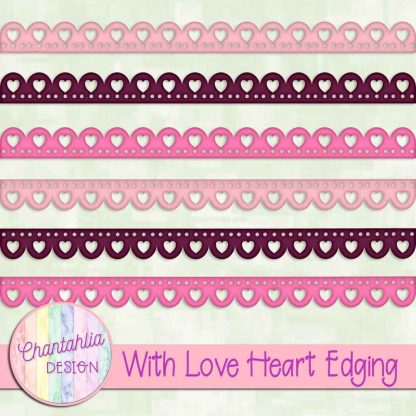 Free digital scrapbooking edging in a With Love theme